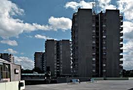Hi-rise dystopia envisioned in the novel A Clockwork Orange was symbolized by these towers used in the filming