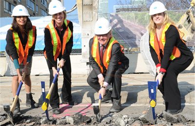 From left: MPP Dipika Damerla, Coun. Karen Stintz, Mark Wilson of Waterfront Toronto, MP Lisa Raitt