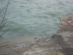 Another view of the Western Gap seawall after its collapse.