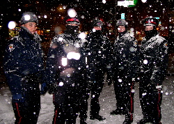 Officers brave the blizzard on Yonge St.