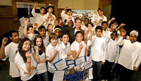 Equality Rules! Grades 7 and 8 students from St. Michael's Catholic School in Toronto join Minister Sandra Pupatello for the launch of EqualityRules.ca.