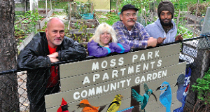 Moss Park Community Garden Leaders l-r: Dennis Hawkins, Leona Lowe, Gerald Graf and Said Hassan.