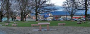 Marker of Change, memorial consisting of 14 coffin-like benches in Vancouver by artist Beth Alber